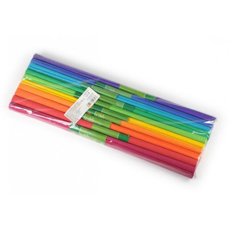 Set 3 x Hartie Creponata, 200 x 50 cm, 10 Culori Curcubeu