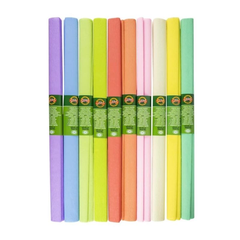 Set 3 x Hartie Creponata, 50 x 200 cm, 10 Culori, Pastel