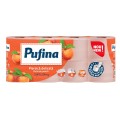 Set 3 x Hartie Igienica Pufina Delicate Peach, Piersica, 3 Straturi, 8 Role