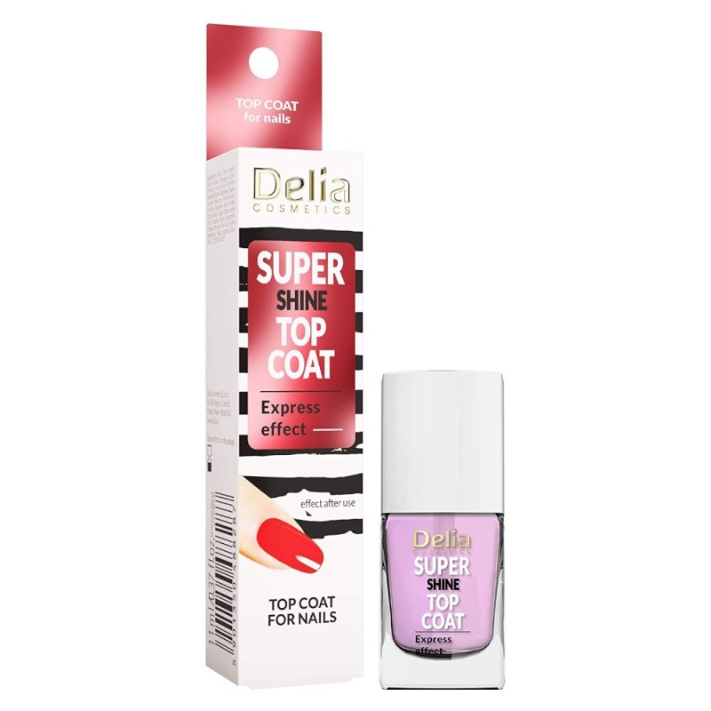 Set 3 x Lac de Unghii Delia Cosmetics Super Shine Top Coat, 11 ml