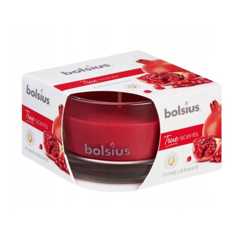 Set 3 x Lumanare Parfumata Bolsius True in Pahar Mic, Rodie