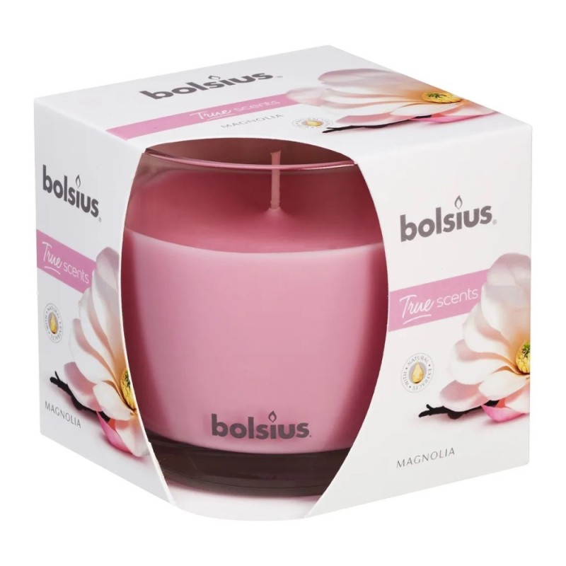 Set 3 x Lumanare Parfumata Bolsius True Scents in Pahar, Magnolie