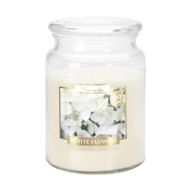 Set 3 x Lumanare Parfumata in Borcan cu Capac Flori Albe, 100 Ore