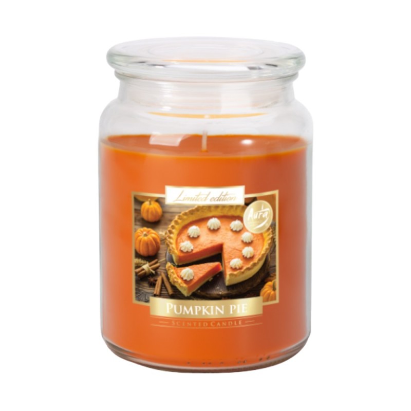 Set 3 x Lumanare Parfumata in Borcan cu Capac Placinta cu Dovleac, 100 Ore