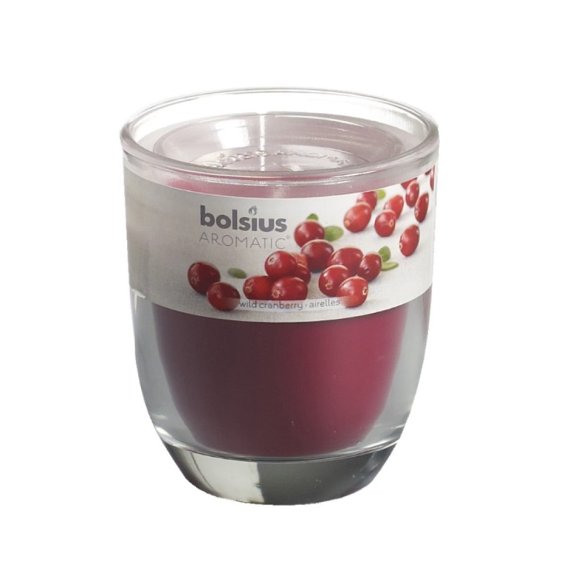 Set 3 x Lumanare Parfumata in Pahar 80 / 70, Bolsius Coacaze