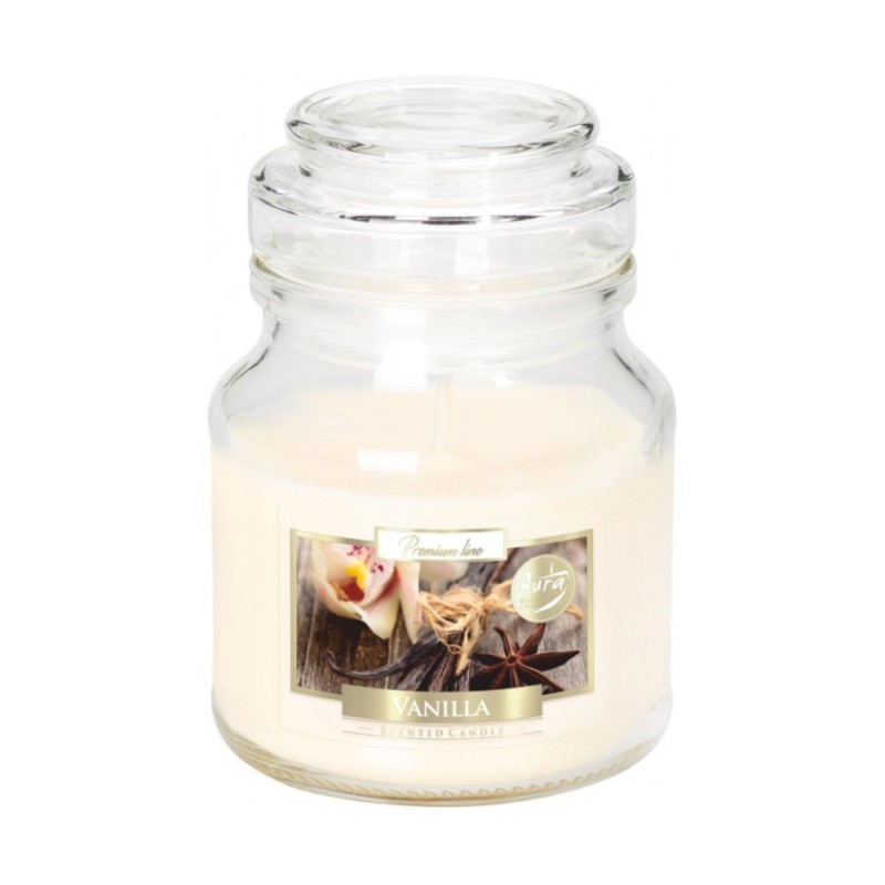 Set 3 x Lumanare Parfumata in Pahar cu Capac, Vanilie, 28 Ore