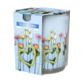 Set 3 x Lumanare Parfumata in Pahar Imprimat, Blue Garden, 22 Ore