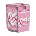 Set 3 x Lumanare Parfumata in Pahar Imprimat, Love Letter, 22 Ore