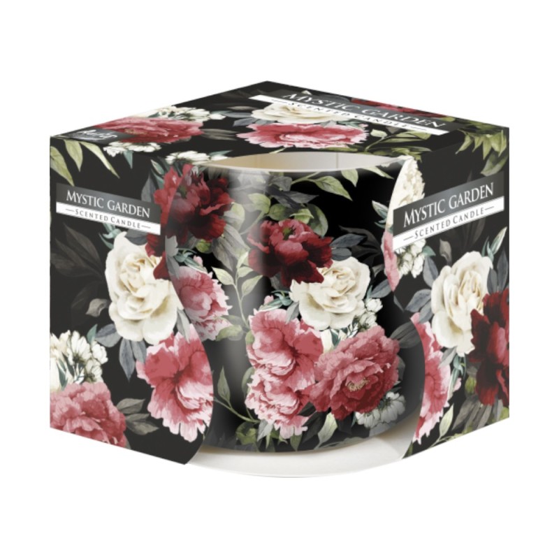 Set 3 x Lumanare Parfumata in Pahar Imprimat, Mystical Garden, 22 Ore