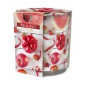 Set 3 x Lumanare Parfumata in Pahar Imprimat Rosu si Picant, 22 Ore
