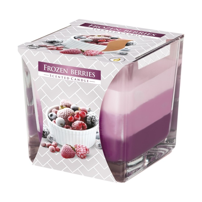 Set 3 x Lumanare Parfumata in Pahar in Trei Culori Fructe, 32 Ore