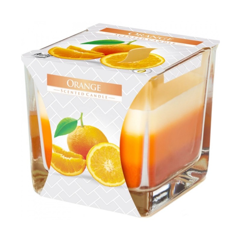 Set 3 x Lumanare Parfumata in Pahar in Trei Culori Portocala, 32 Ore