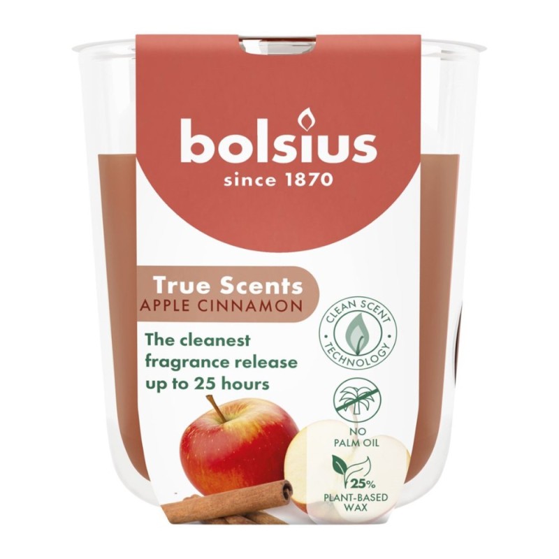 Set 3 x Lumanare Parfumata in Pahar, Mar si scortisoara, Bolsius, 80 x 73 mm