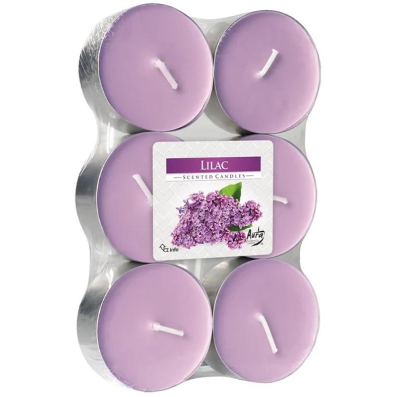 Set 3 x Lumanare Pastila, 8 Ore, Bispol, Parfum Liliac, 6 Bucati