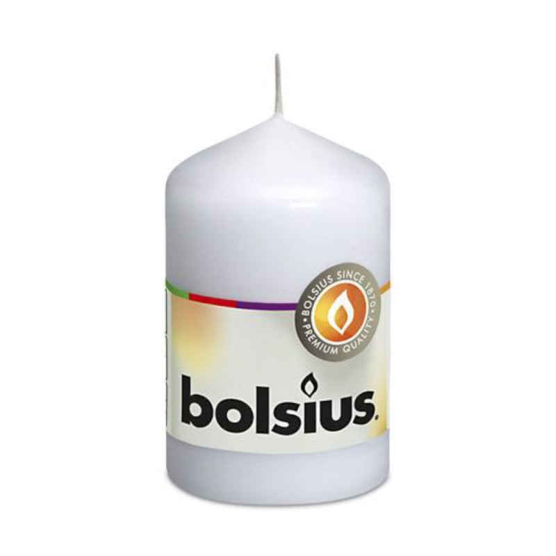 Set 3 x Lumanare Stalp 80 x 48 mm Diametru Bolsius - Alb