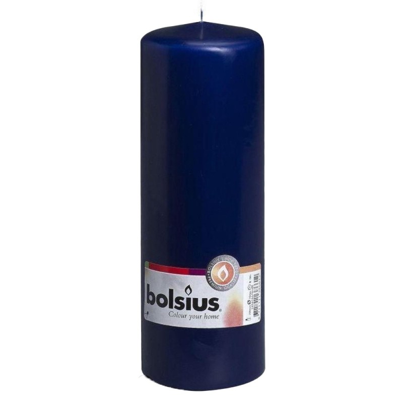 Set 3 x Lumanare Stalp, Albastru, 200 x 70 mm, Bolsius