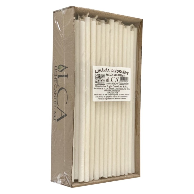 Set 3 x Lumanari Menaj Albe, Cilindrice, 1000 g