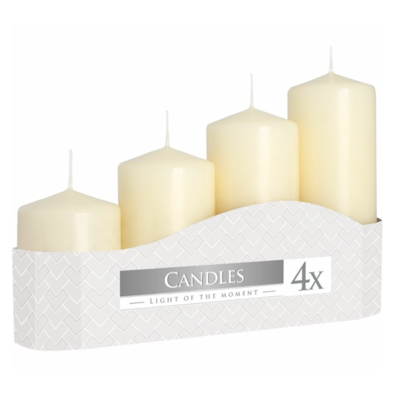 Set 3 x Lumanari Stalp Crem, 4 Dimensiuni