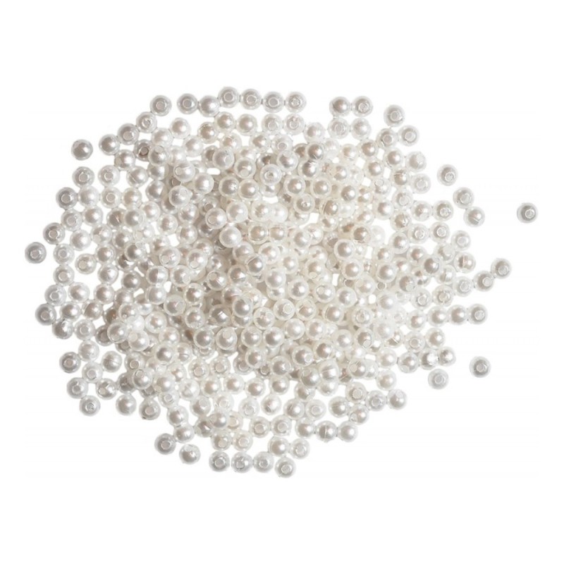 Set 3 x Margele Rotunde pentru Artizanat, Alb Sidef