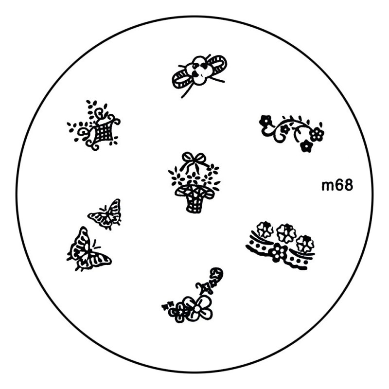 Set 3 x Matrita Metalica Stampila Unghii M68, Nature