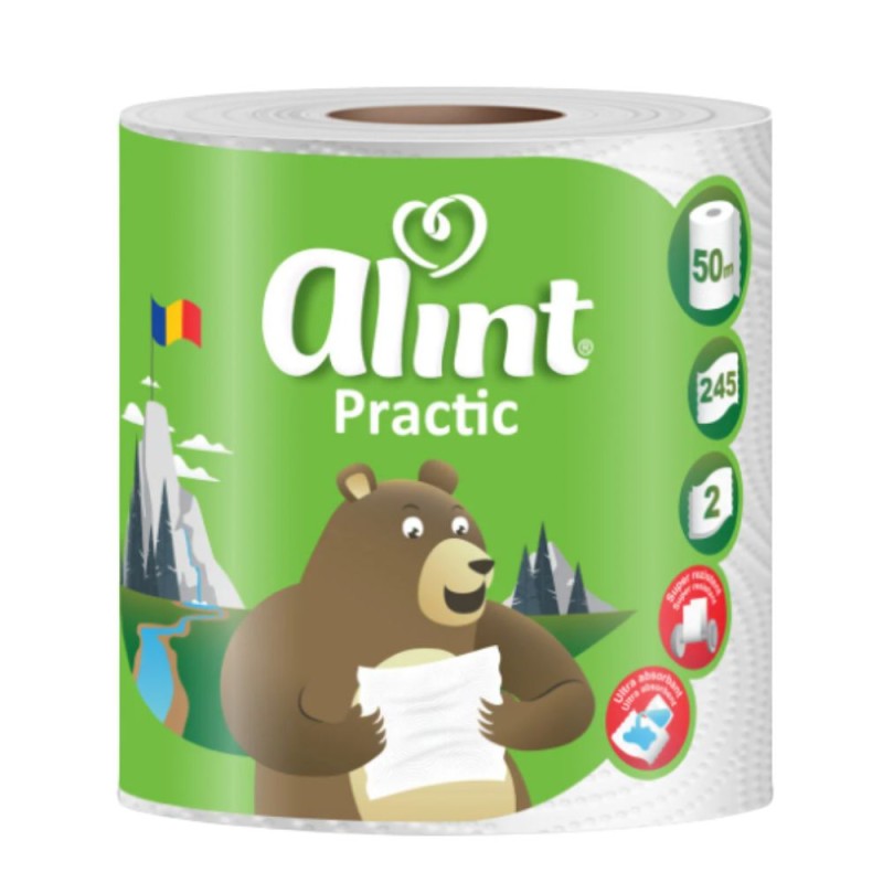 Set 3 x Monorola Alint Practic, 2 Straturi, 1 Rola, 50 m, 245 Foi