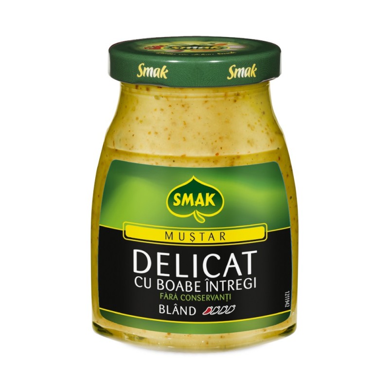 Set 3 x Mustar Delicat cu Boabe Intregi, Smak, 180 g