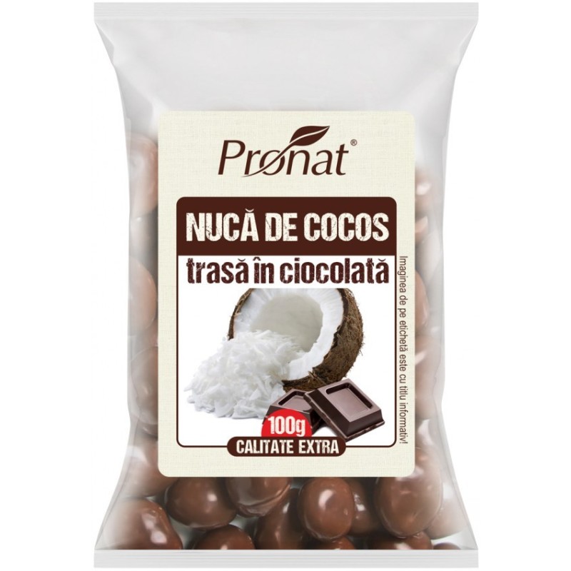 Set 3 x Nuca de Cocos Trasa in Ciocolata, 100 g, Pronat