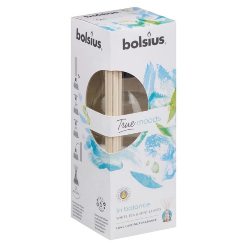 Set 3 x Odorizant cu Betisoare Bolsius True Moods Ceai si Menta, 45 ml