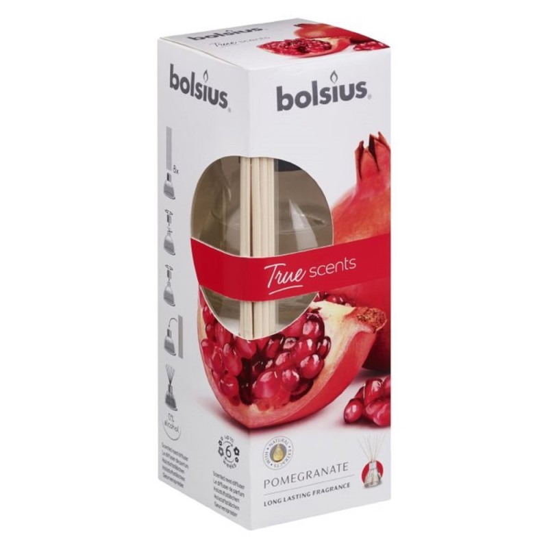Set 3 x Odorizant cu Betisoare Bolsius True Scents Rodie, 45 ml