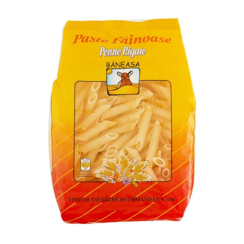 Set 3 x Paste fainoase Penne Rigate Baneasa, 1 kg