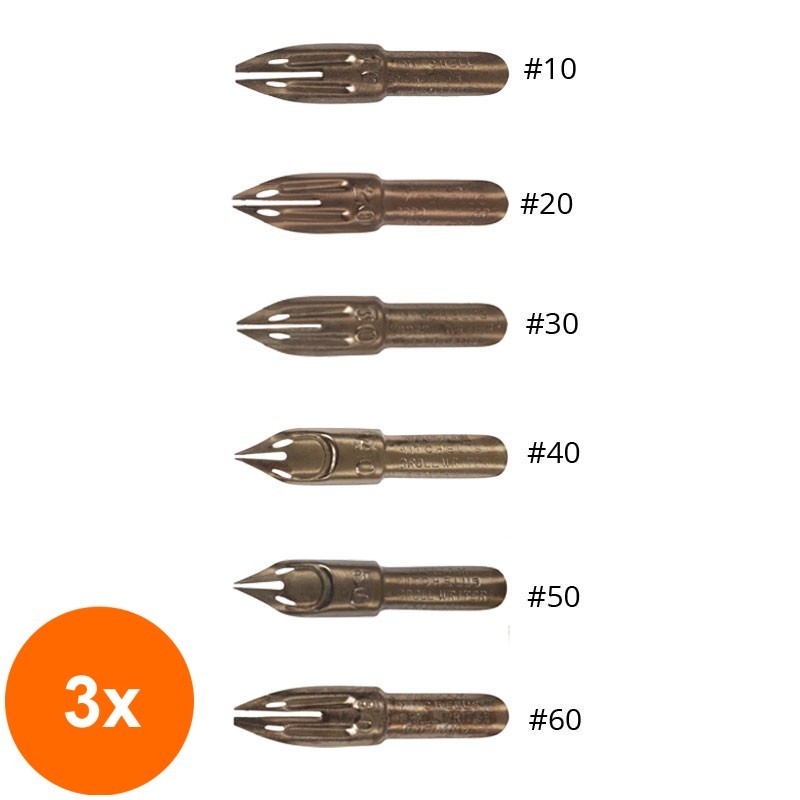 Set 3 x Penite caligrafie Scroll William Mitchell - 30