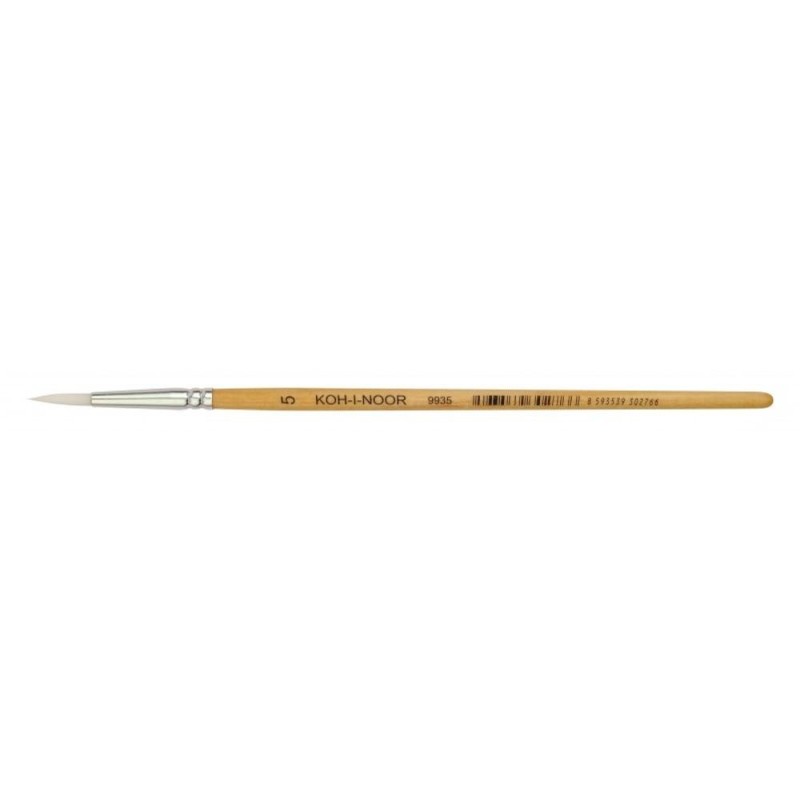 Set 3 x Pensula Varf Ascutit, Nr.5, Par Sintetic, Corp Lemn Natur, Koh-I-Noor