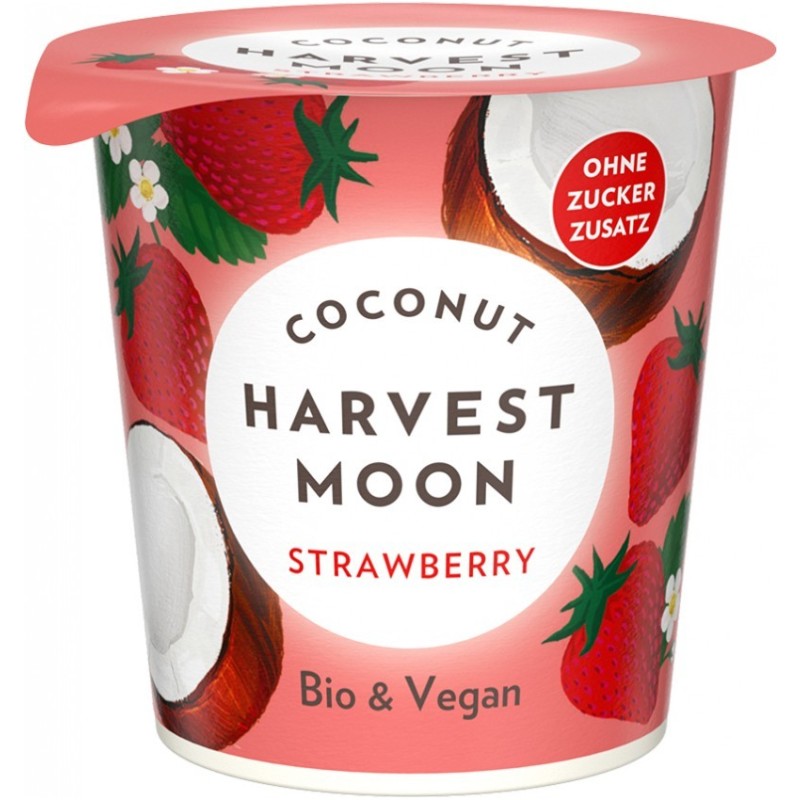 Set 3 x Preparat BIO Fermentat din Bautura Cocos cu Capsuni, 125 g, Harvest Moon