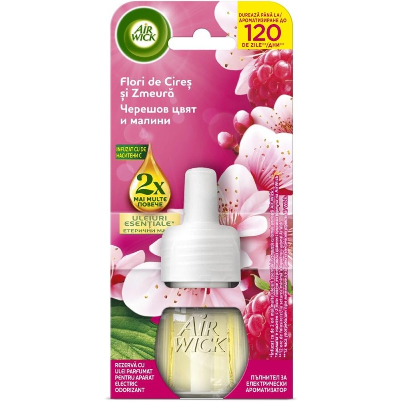Set 3 x Rezerva Odorizant de Camera Electric Air Wick, Flori de Cires si Zmeura, 19 ml
