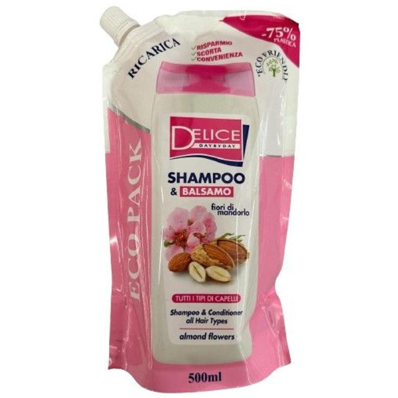 Set 3 x Rezerva Sampon si Balsam Delice, Flori de Migdal, 500 ml