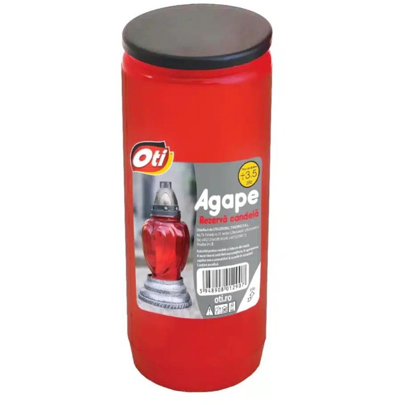 Set 3 x Rezerve pentru Candela Agape, Timp Ardere 3.5 Zile, Alb