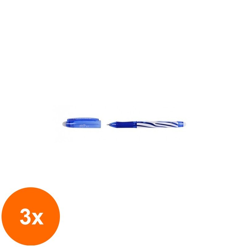 Set 3 x Roller cu guma TRIX ALBASTRU 0,7mm CAPAC