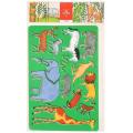 Set 3 x Sablon Mare cu 12 Animale Safari