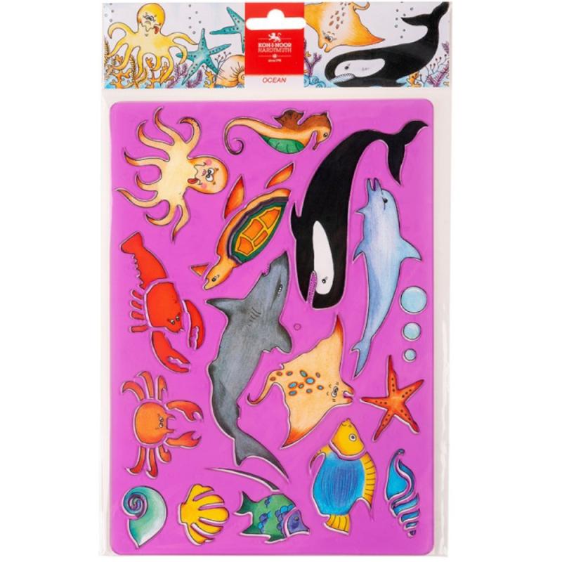 Set 3 x Sablon Mare cu 16 Animale Oceanice