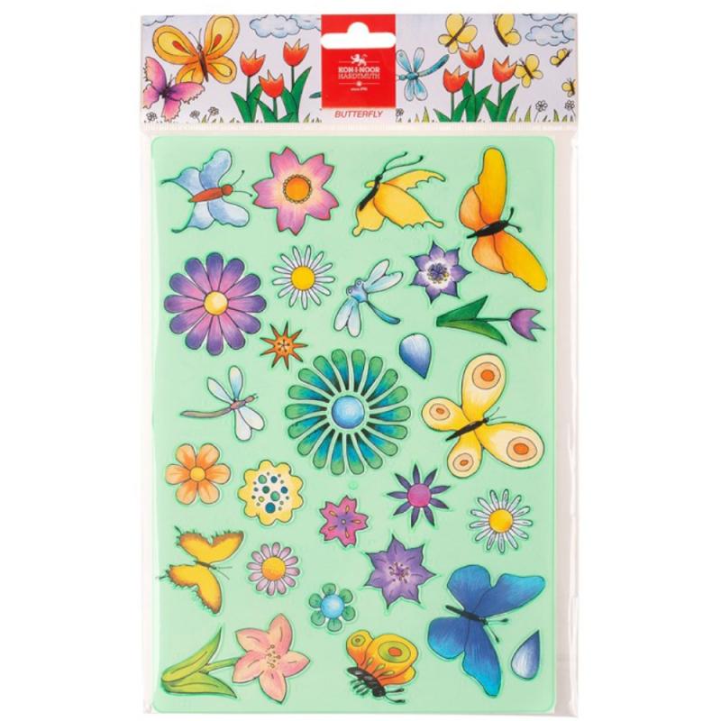 Set 3 x Sablon Mare cu 27 Fluturi si Flori