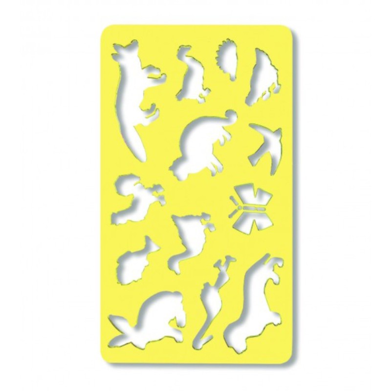 Set 3 x Sablon Mic cu 13 Animale, 2 x 120 x 210 mm