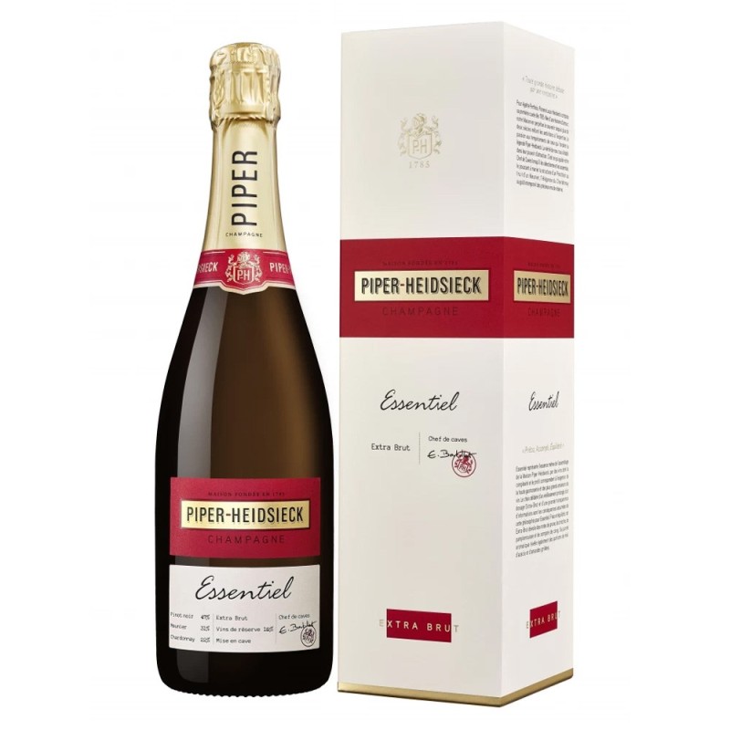 Set 3 x Sampanie Extra Brut Essentiel Caviste Piper Heidsieck 12% Alcool, Cutie Carton, 0.75 l