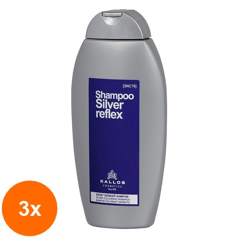 Set 3 x Sampon Kallos Silver Reflex, 350 ml