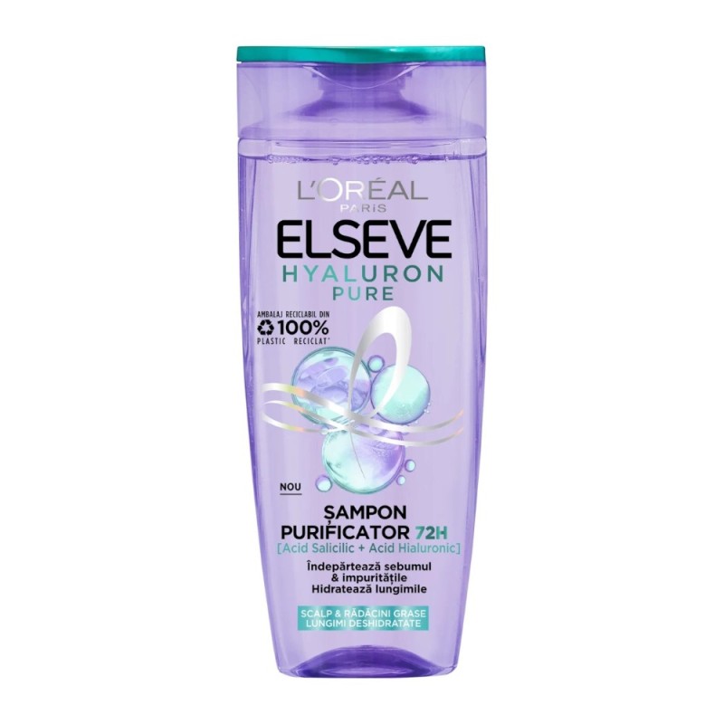 Set 3 x Sampon Purificator Elseve, Hyaluron Pure, 250 ml