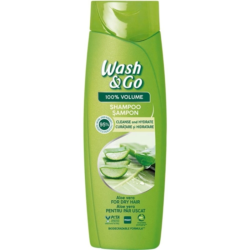 Set 3 x Sampon Wash&Go cu Extract de Aloe Vera, 360 ml