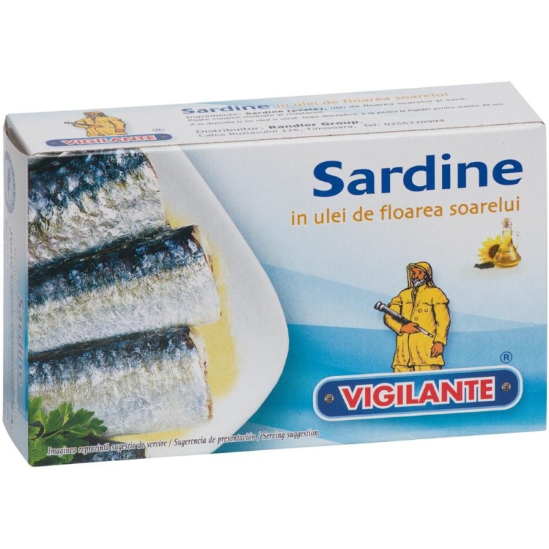 Set 3 x Sardine in Ulei de Floarea Soarelui, Vigilante, 120 g