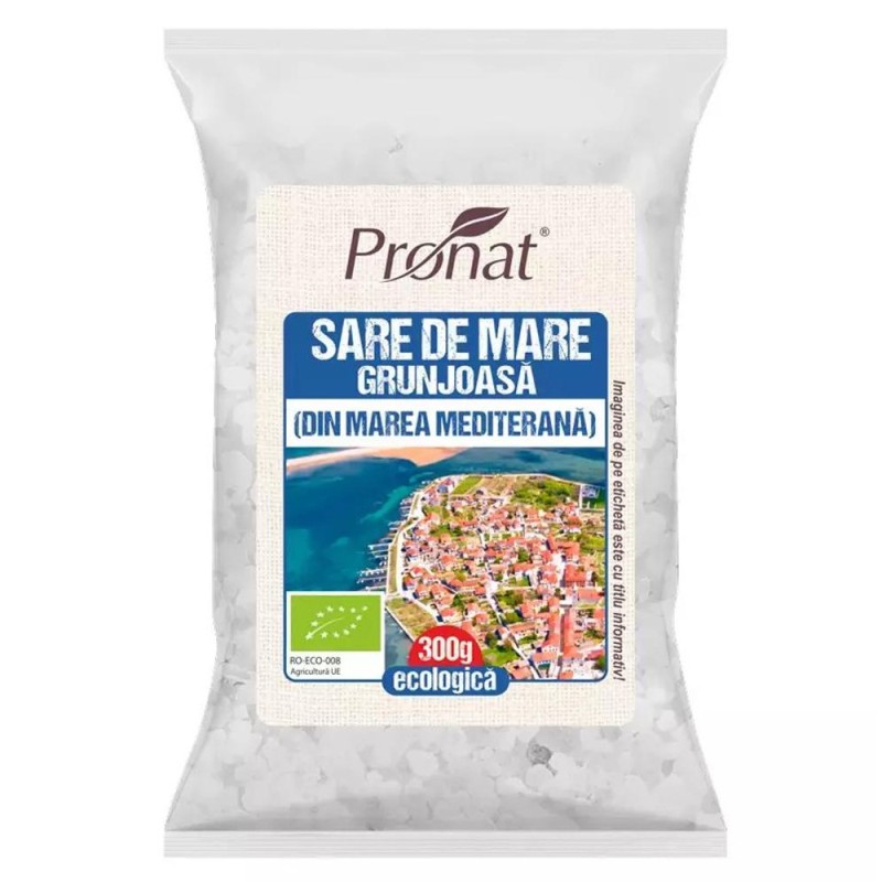 Set 3 x Sare de Mare Bio Grunjoasa, din Marea Mediterana, 300 g, Pronat