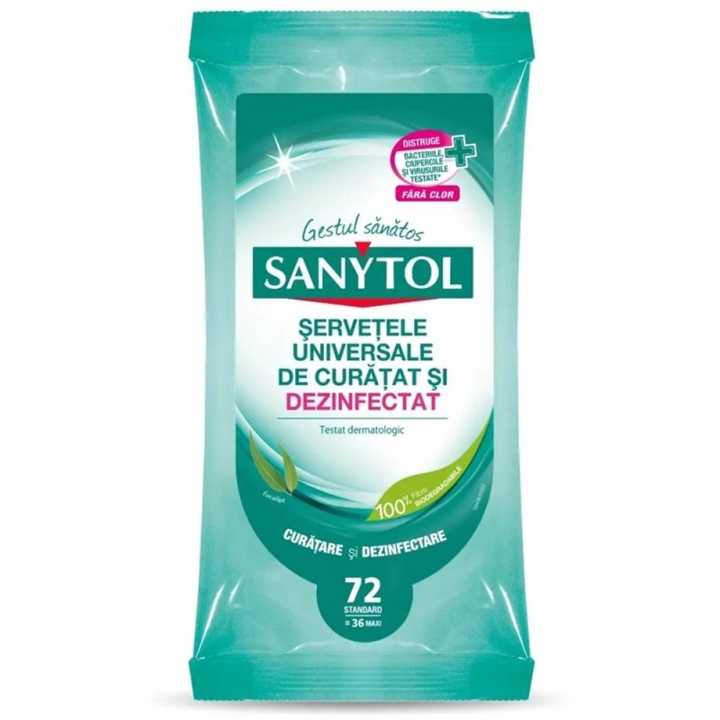 Set 3 x Servetele Umede Dezinfectante Multisuprafete Sanytol