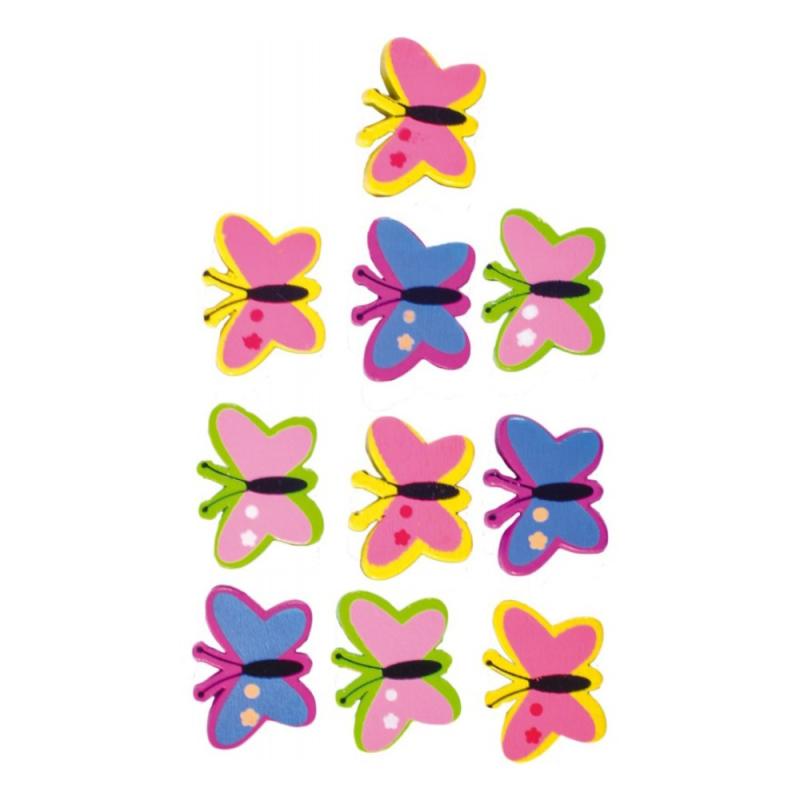 Set 3 x Seturi pentru Artizanat, Fluturi din Lemn, 10 Bucati