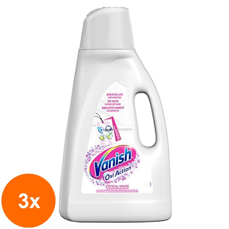 Set 3 x Solutie pentru Indepartarea Petelor Vanish White, 3 l
